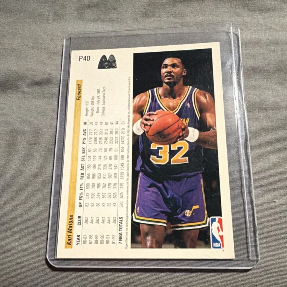 Upper Deck 1992-93 McDonald's Karl Malone #P40 Utah Jazz Basketball Card NBA